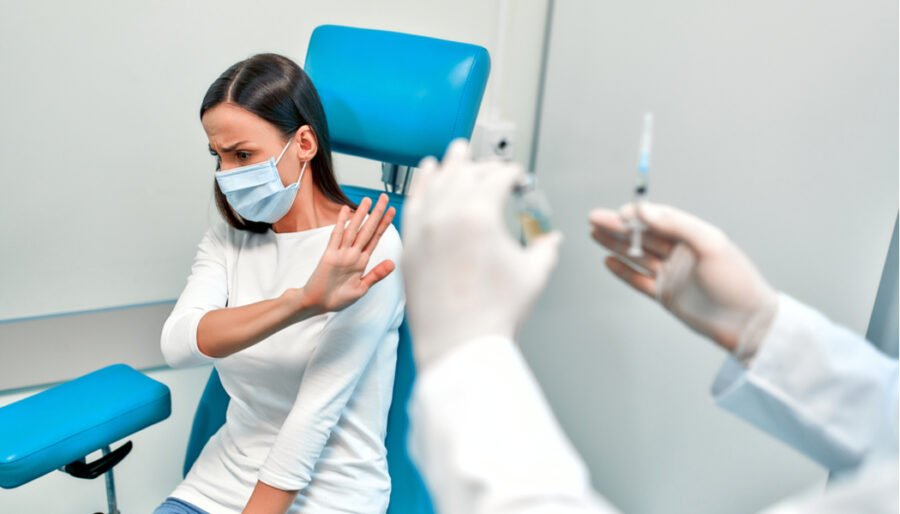 Lady refusing to take vaccine