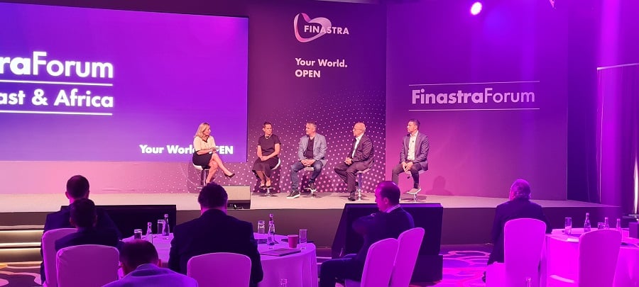 Panel of five people discusses at FinastraForum event in Middle East & Africa.