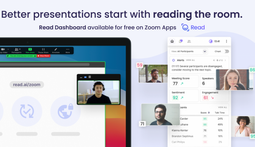 Zoom meeting analytics dashboard showing engagement data.