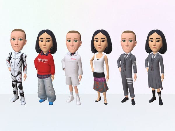 Six avatars modeling various outfits.