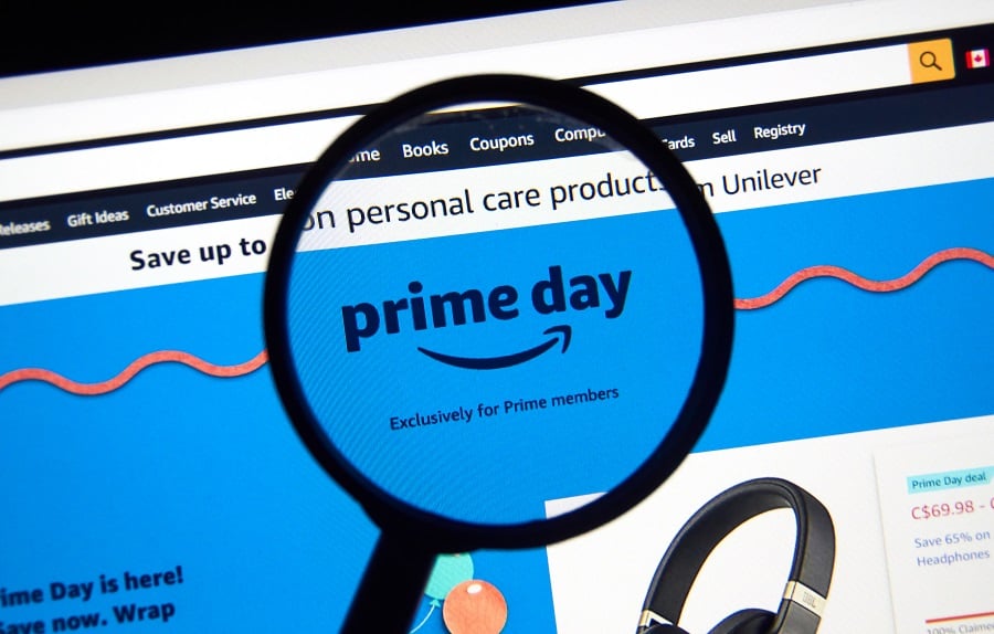 Amazon Prime Day ad with discounts highlighted.