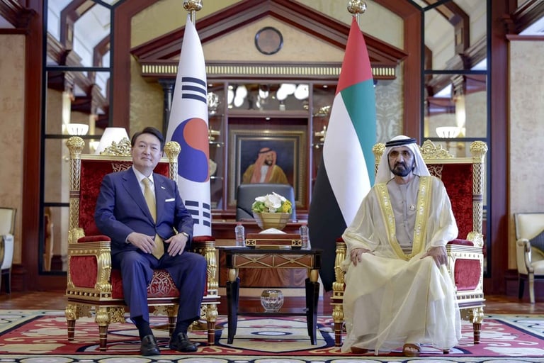 Sheikh Mohammed bin Rashid meets the President of South Korea