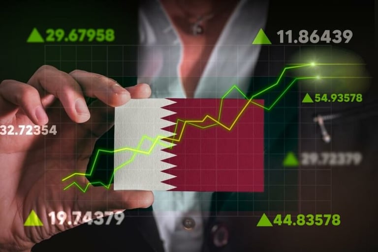 Why did Qatar achieve two-thirds of its projected surplus in 2023 budget?