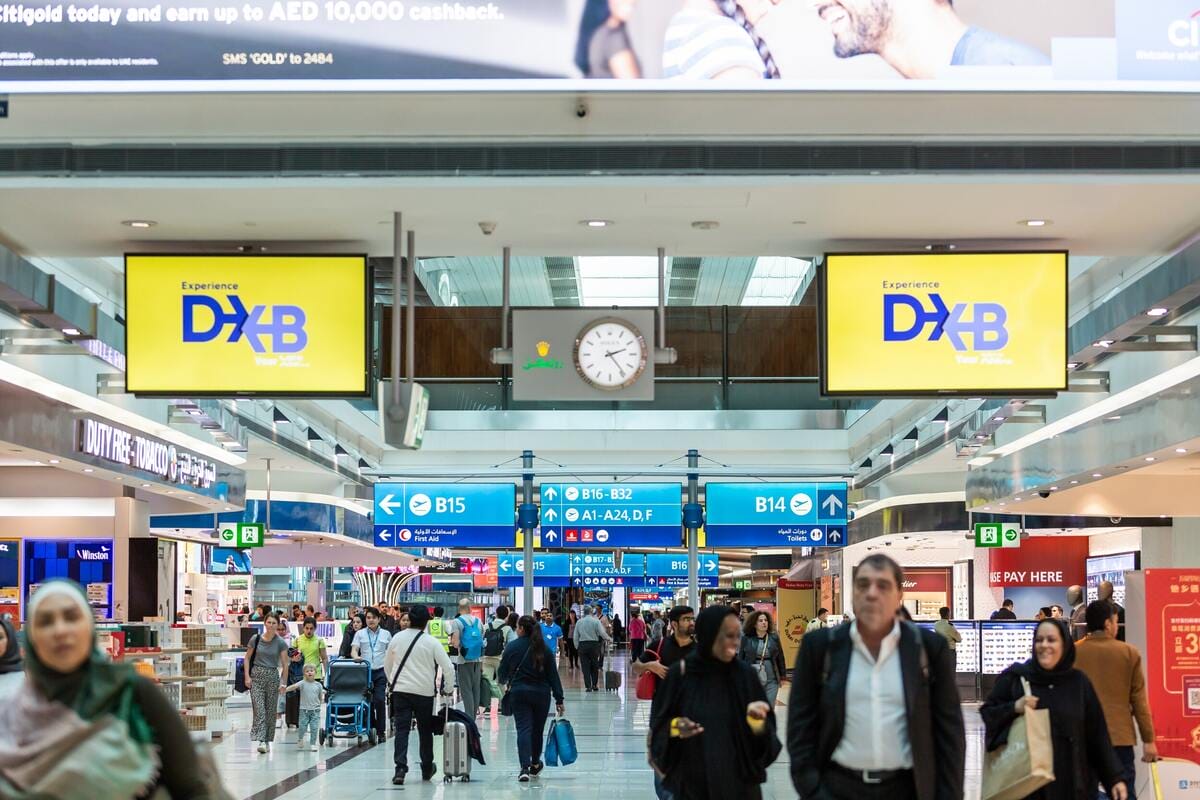 Passengers at Dubai International Airport.