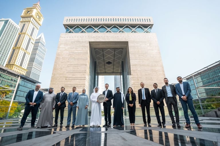 مباني مركز دبي المالي العالمي تحصل على 15 شهادة للريادة في تصميمات الطاقة والبيئة LEED