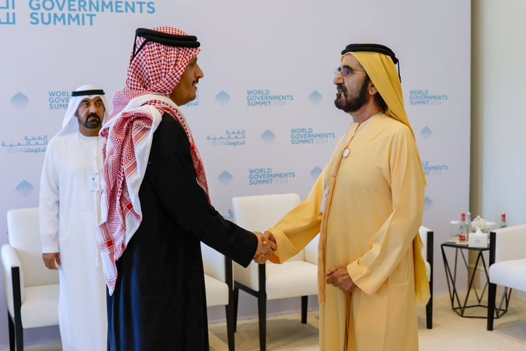 WGS 2024: Mohammed bin Rashid meets Prime Minister of Qatar