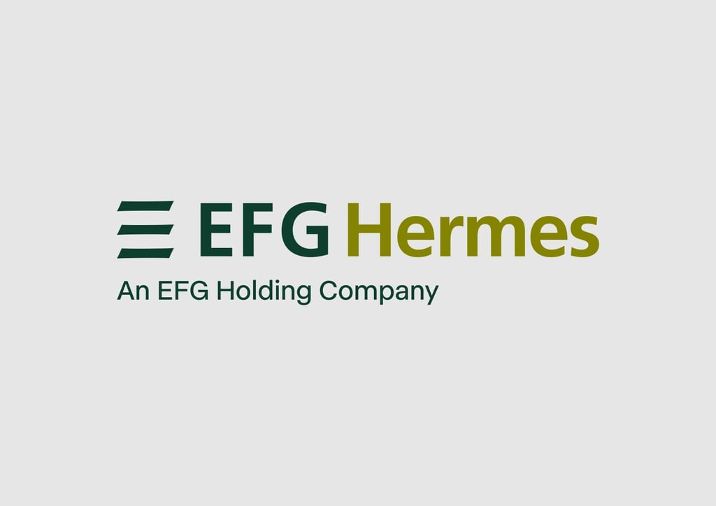 EFG Hermes logo with a three-bar symbol on a light-grey background.