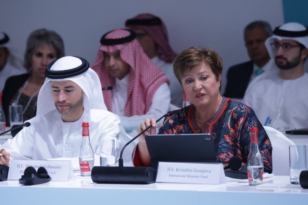 The IMF's Kristalina Georgieva at the Arab Fiscal Forum in Dubai.