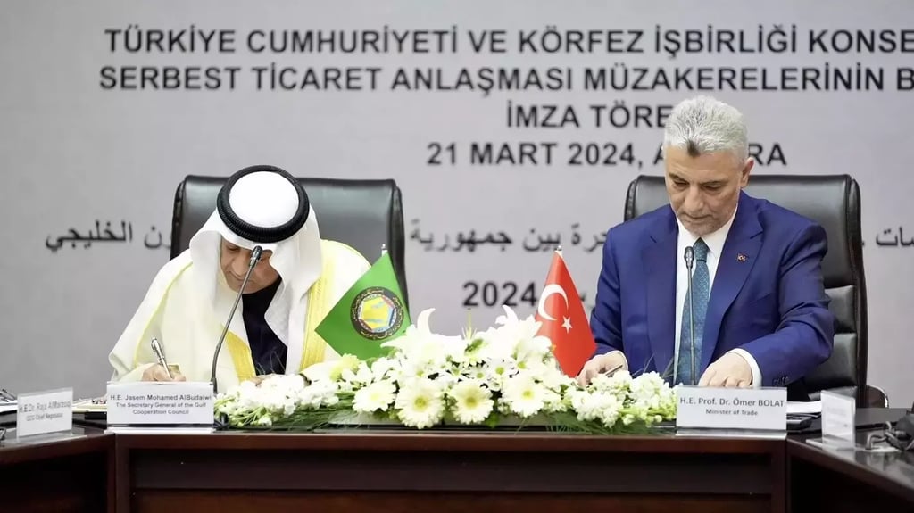مجلس التعاون الخليجي وتركيا يوقعان البيان المشترك لبدء المفاوضات للتجارة الحرة