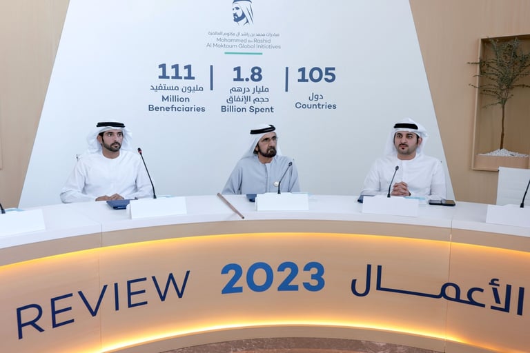 Sheikh Mohammed reviews MBRGI's achievements: $490.15 millions spent to assist 111 million individuals worldwide in 2023
