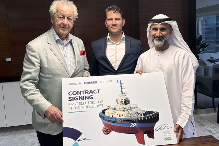 AD Ports's SAFEEN Group trials Middle East's first electric tug