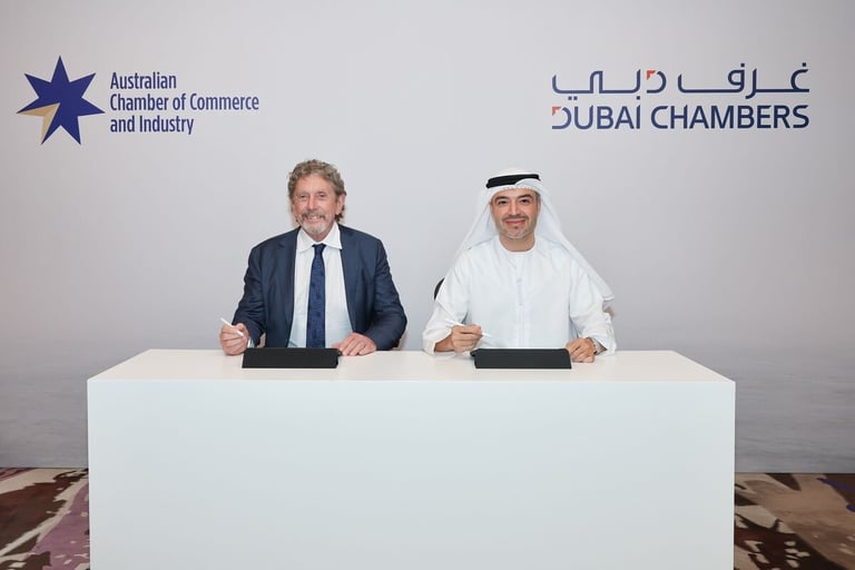 Dubai, Australian chambers ink agreement to strengthen economic, trade relations