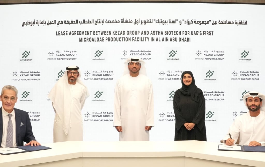 Abu Dhabi’s KEZAD, Astha Biotech sign lease agreement for $12 million microalgae plant in the emirate