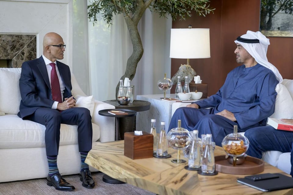 UAE President Sheikh Mohamed meets Microsoft, BlackRock and Nvidia CEOs on U.S. visit