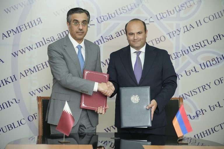 Qatar, Armenia formalize agreement to strengthen labor sector cooperation