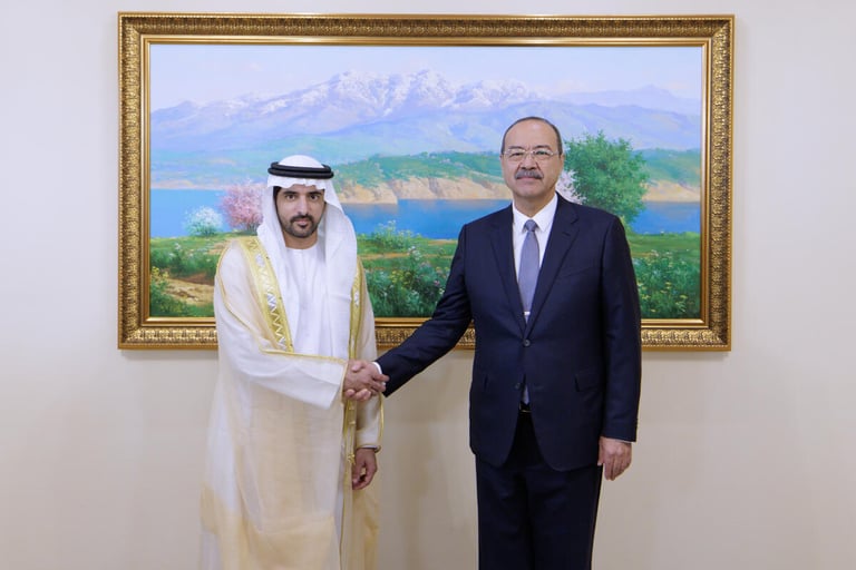 Sheikh Hamdan meets Prime Minister of Uzbekistan