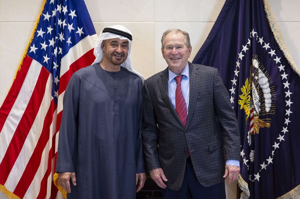 UAE President Sheikh Mohamed, former U.S. President Bush review historical bilateral ties