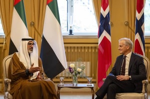 Abu Dhabi Crown Prince Sheikh Khaled meets Prime Minister of Norway