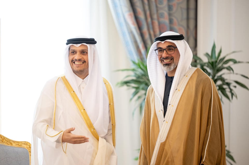 Abu Dhabi Crown Prince Sheikh Khaled, Prime Minister of Qatar discuss enhancing bilateral relations