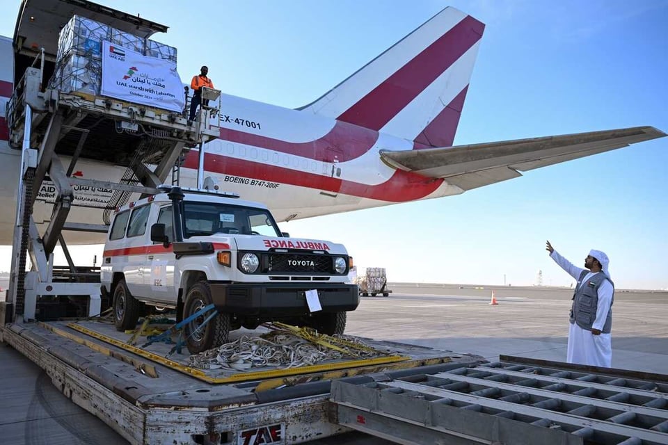 UAE dispatches three more planes loaded with 120 tons of relief for Lebanon as part of ‘UAE Stands with Lebanon’