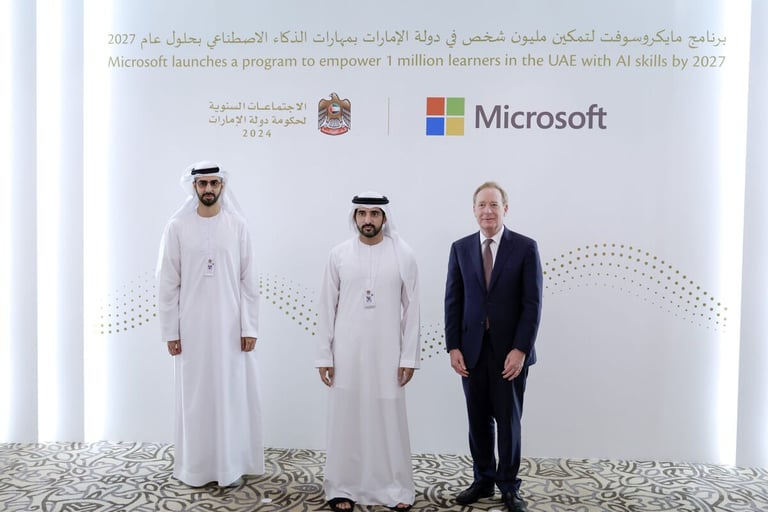 Sheikh Hamdan announces partnership with Microsoft to equip one million people with AI skills by 2027