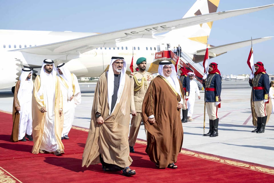 Abu Dhabi Crown Prince Sheikh Khaled arrives in Bahrain