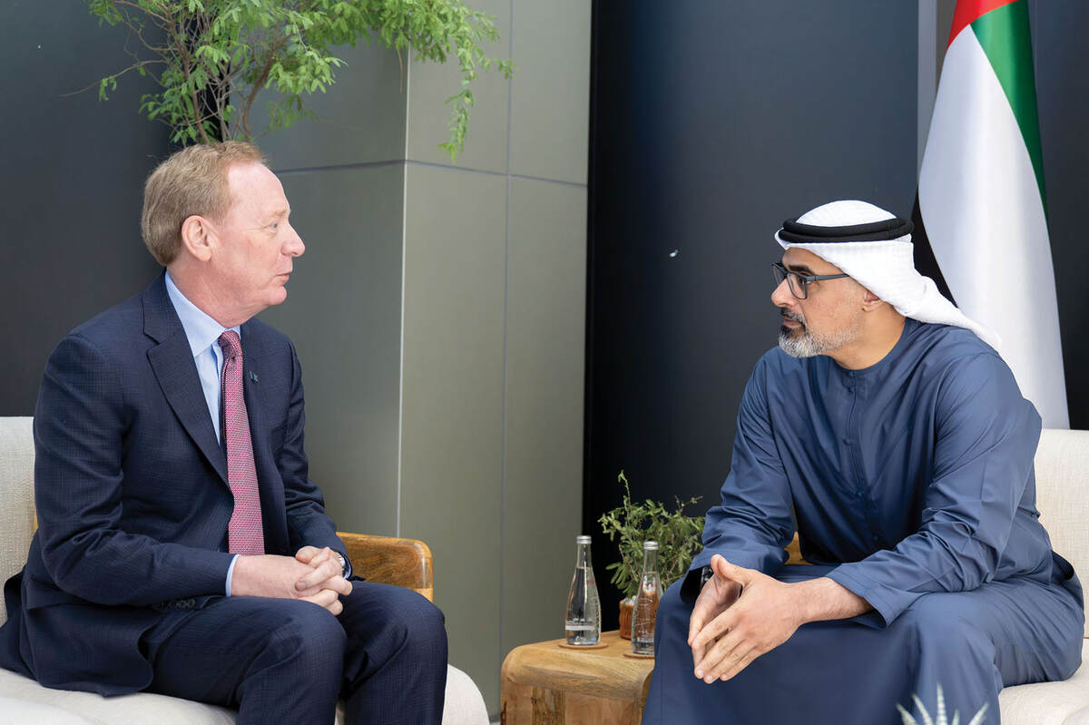 Sheikh Khaled, Microsoft vice-chair discuss cooperation in AI, energy and climate