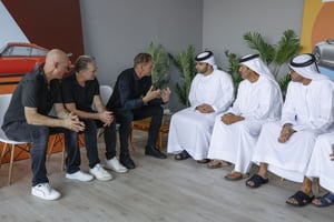 Sheikh Mansoor bin Mohammed meets CEO of Porsche