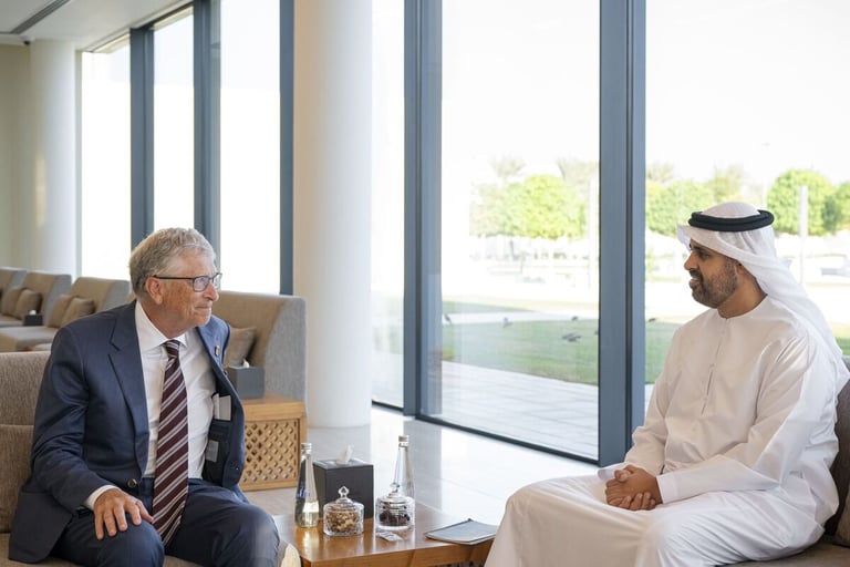 Sheikh Theyab and Bill Gates discuss AI’s role in advancing health, education, and food systems