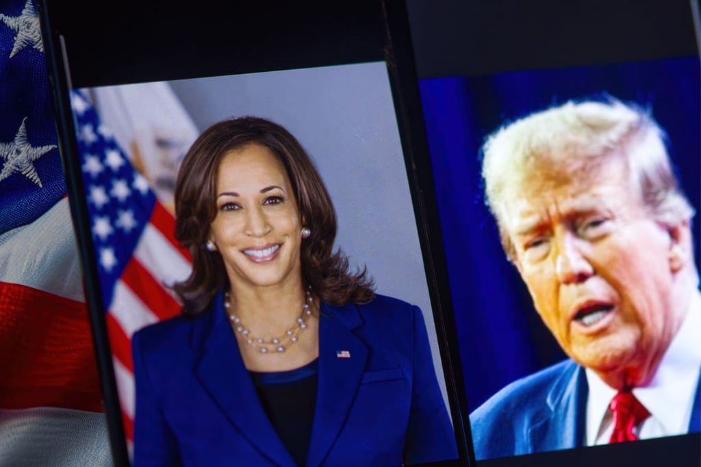 A collage of former US President Donald Trump and current Vice-President Kamala Harris, ahead of the US election