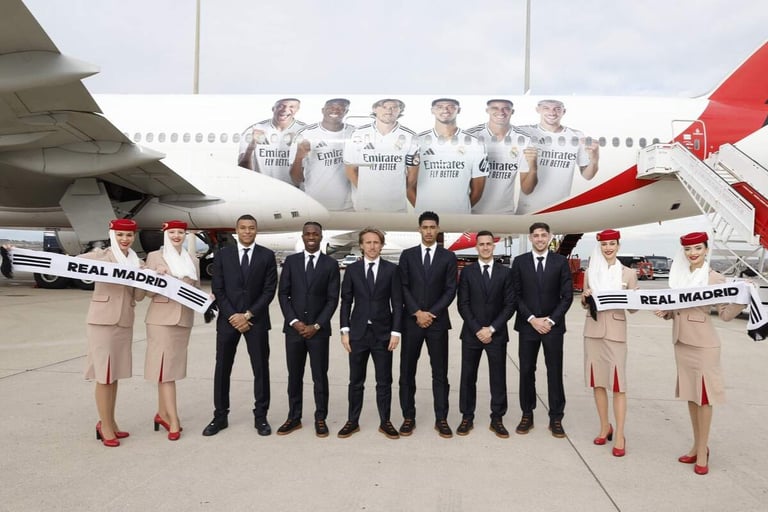 Dubai’s Emirates honors Real Madrid with special livery on its Boeing 777 ahead of Super Cup