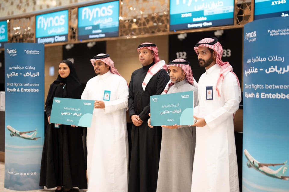 flynas celebrates first direct flight between Riyadh and Entebbe in Uganda