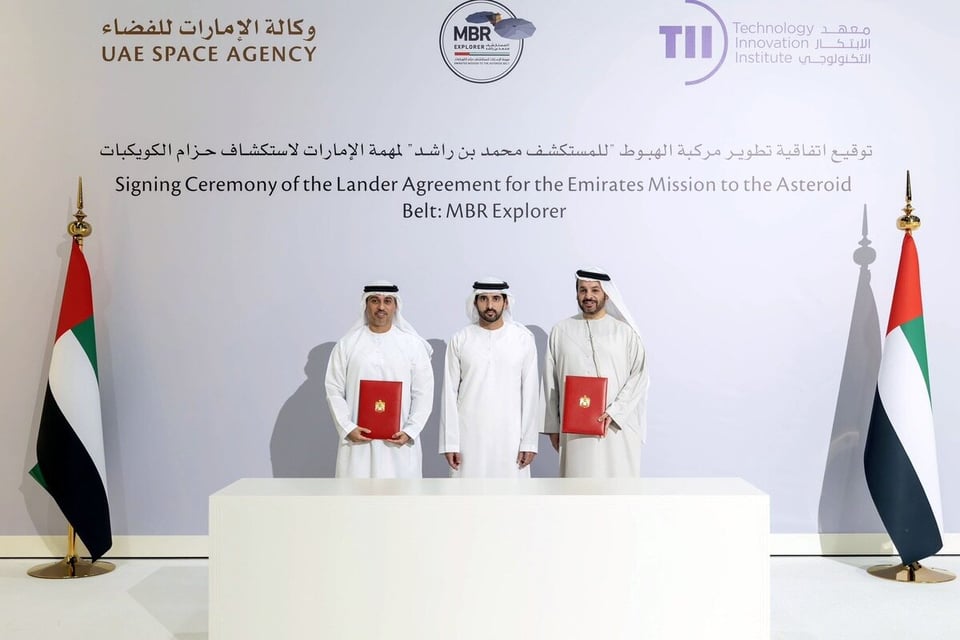 Sheikh Hamdan witnesses signing of lander development agreement for UAE’s asteroid mission