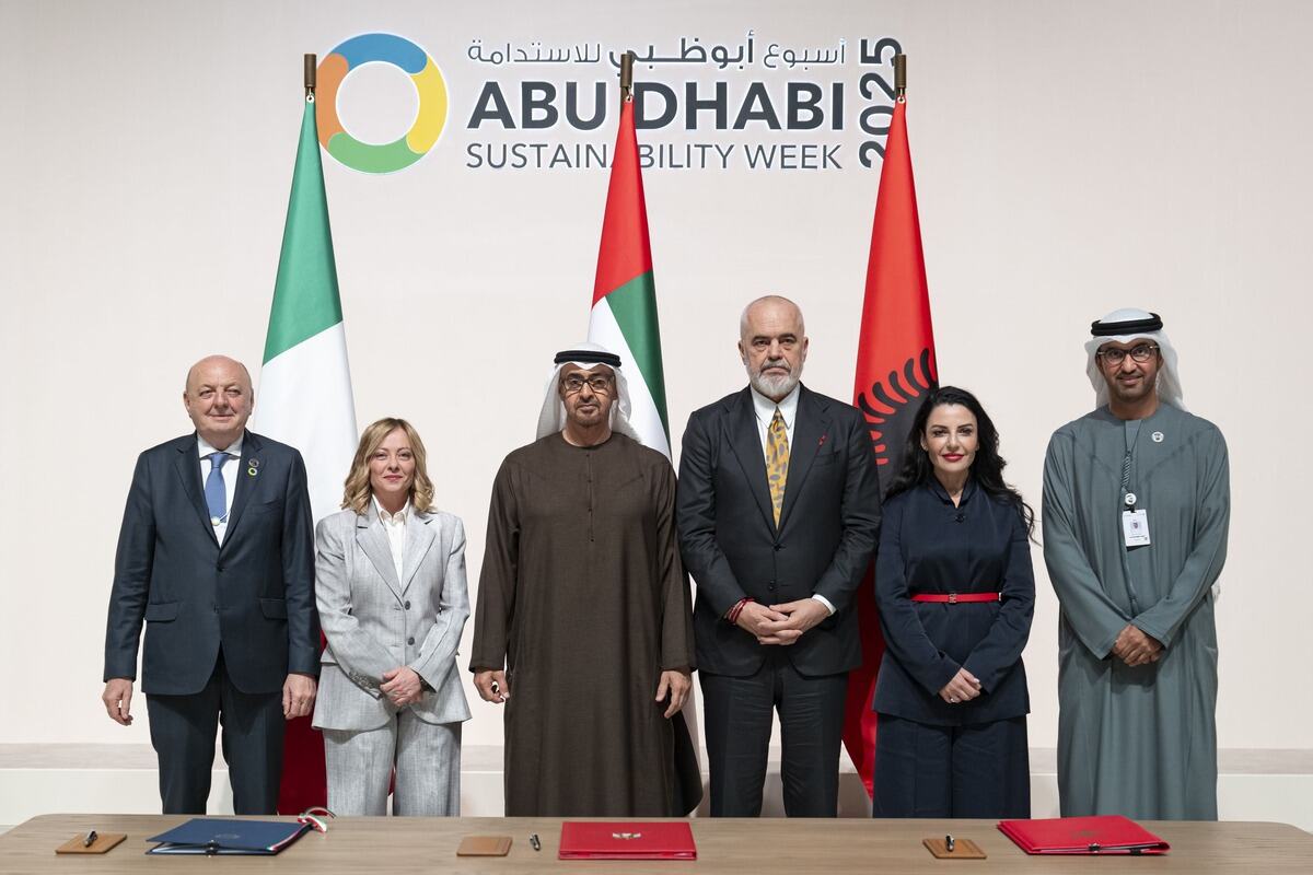 UAE Italy Albania renewable energy partnership