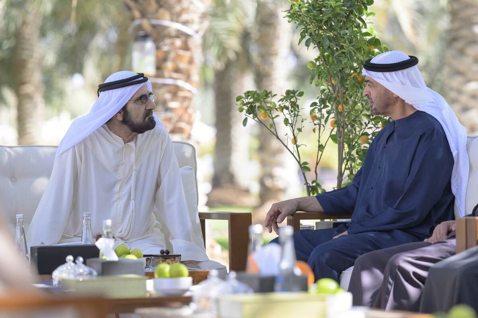 Sheikh Mohamed bin Zayed and Sheikh Mohammed bin Rashid discuss strategies for citizen welfare, national progress