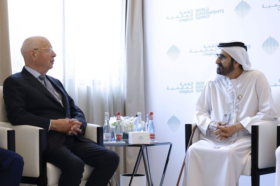 WGS 2025: Sheikh Mohammed meets with Klaus Schwab, underscores UAE’s commitment to shaping unified global vision for growth