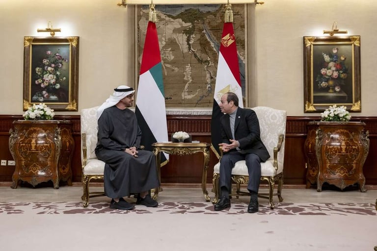 UAE, Egypt presidents discuss strengthening ties through developmental and economic collaboration