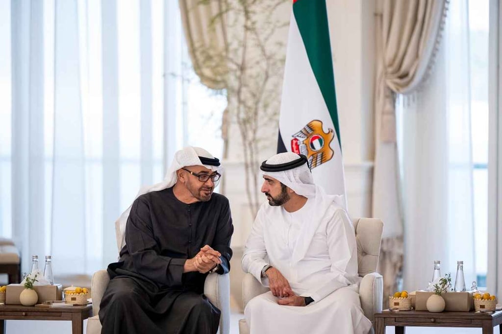 UAE President welcomes Dubai Crown Prince, First Deputy Ruler to discuss national matters and community needs