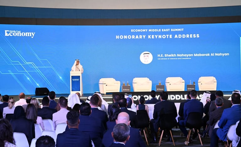 نهيان بن مبارك يفتتح قمة إيكونومي ميدل إيست 2025 التي تجمع القطاعين الخاص والحكومي لدفع عجلة النمو الاقتصادي المستدام