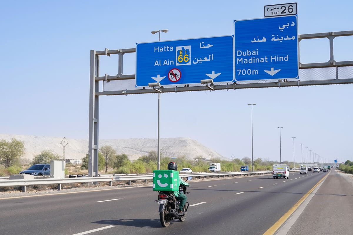Dubai delivery bike lane restrictions