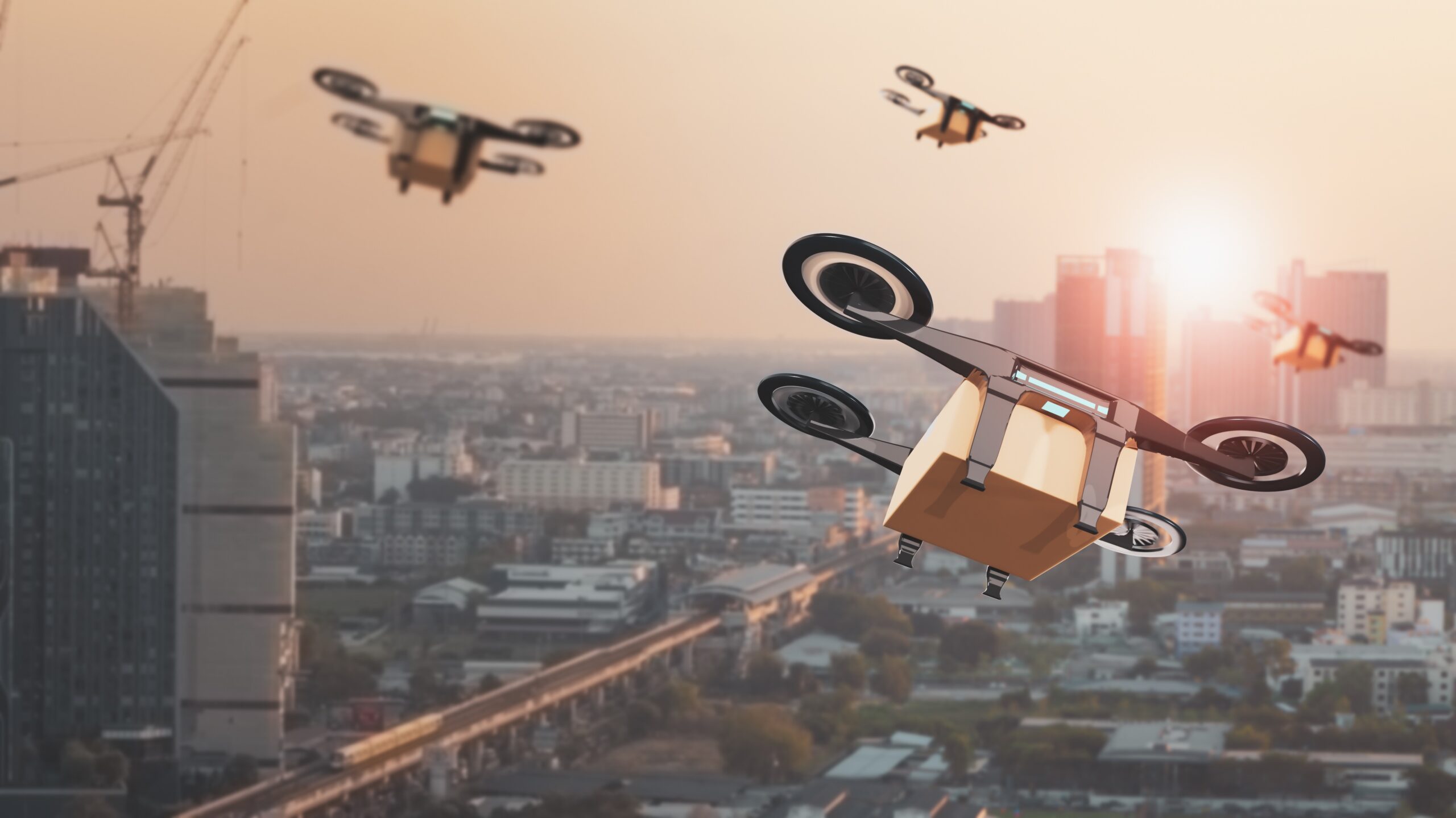 Drone Delivering Package